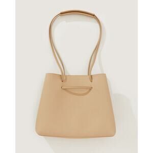 8 Other Reasons Slouchy Bucket Drawstring Tote Bag Faux Leather Tan
